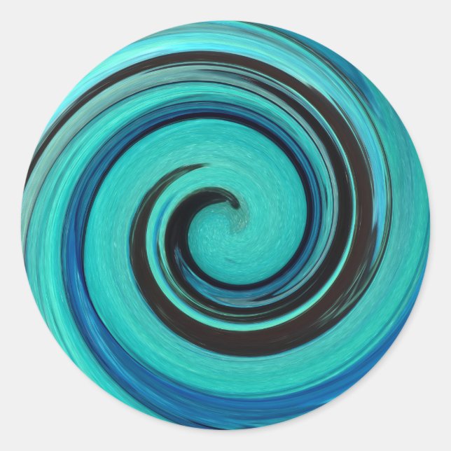 Adesivo Redondo Turquoise Swirl Sticker (Frente)