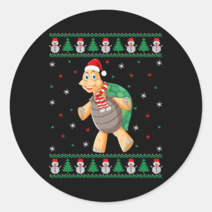 Adesivo Redondo Turtle Animal Matching Family Febre Suor de Natal 