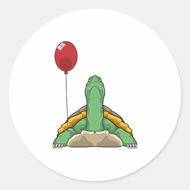 Adesivo Redondo Turtle Balloon (Frente)