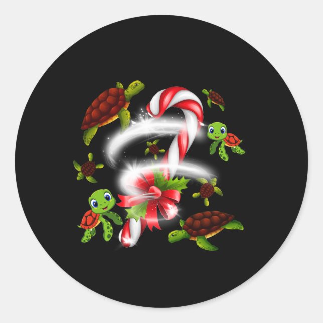 Adesivo Redondo Turtle Candy Sweet Christmas (Frente)