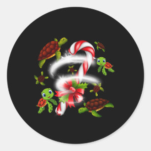 Adesivo Redondo Turtle Candy Sweet Christmas