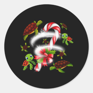 Adesivo Redondo Turtle Candy Sweet Christmas