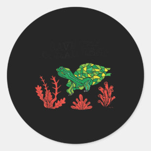 Adesivo Redondo Turtle Coral Salva O Meio Ambiente Do Recife De Co