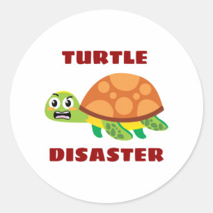 Adesivo Redondo Turtle Disaster Turtle