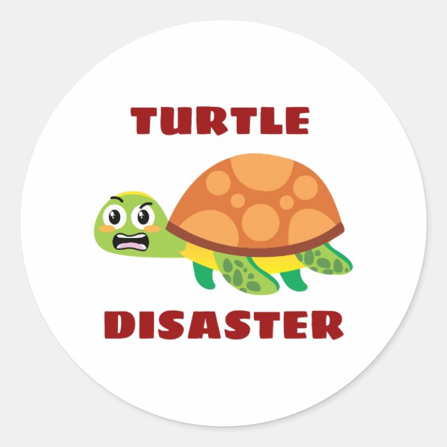 Adesivo Redondo Turtle Disaster Turtle (Frente)