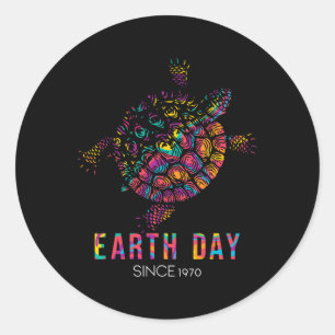Adesivo Redondo Turtle Environmental Protection Earth Day Desde 19