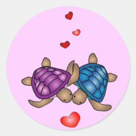 Adesivo Redondo Turtle Love Sticker