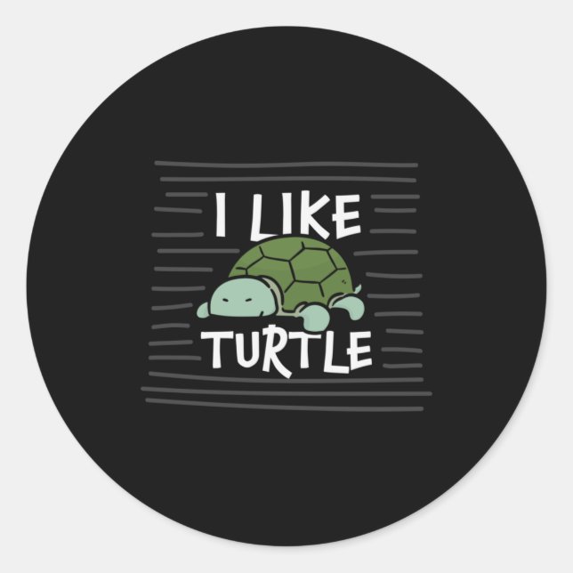 Adesivo Redondo Turtle Lover | I Like Turtles (Frente)