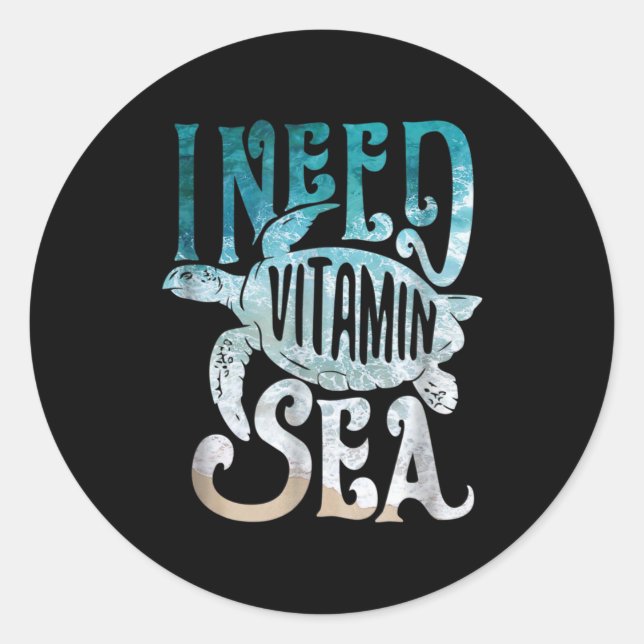Adesivo Redondo Turtle Lover | Preciso De Vitamina E Tartarugas (Frente)