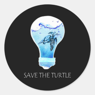 Adesivo Redondo Turtle Lover Salva A Tartaruga