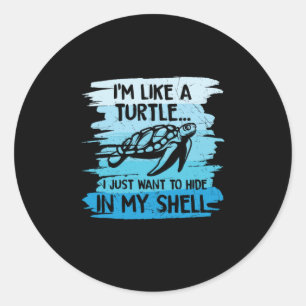 Adesivo Redondo Turtle Lover   Sou Como Uma Tartaruga