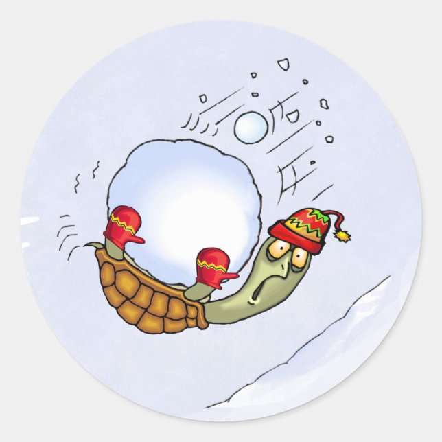 Adesivo Redondo Turtle Snowball Ride (Frente)