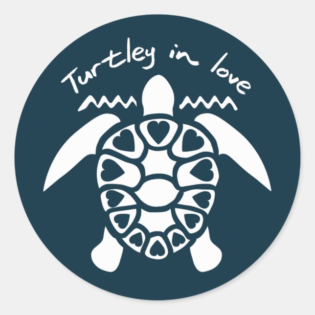 Adesivo Redondo Turtley In Love - Turtle (Frente)