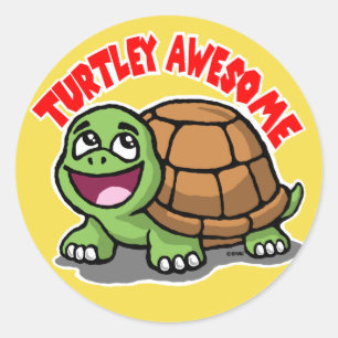 Adesivo Redondo Turtley incrível