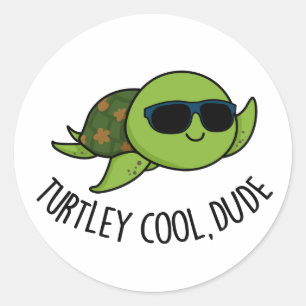 Adesivo Redondo Turtley Legal Duo Engraçado Turtle Pun