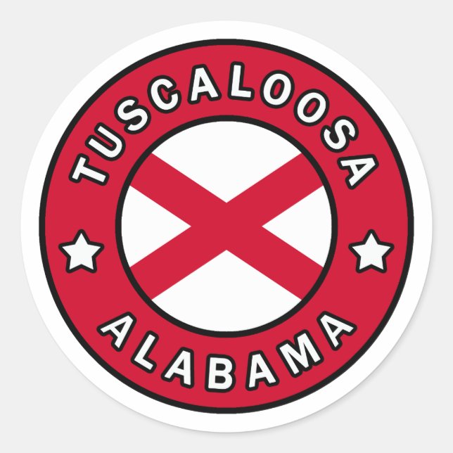 Adesivo Redondo Tuscaloosa Alabama (Frente)