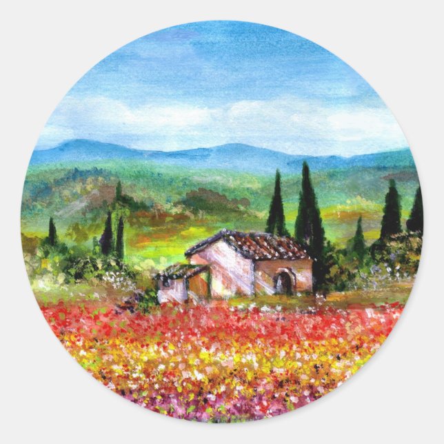 Adesivo Redondo TUSCÂNCIA primavera NA (Frente)