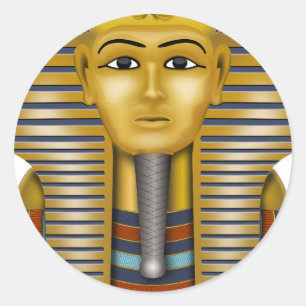 Adesivo Redondo Tutankhamun - Máscara Egípcia