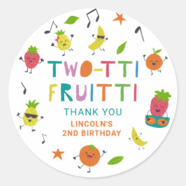 Adesivo Redondo Tutti Fruitti Aniversário Personalizado Frutas Fof