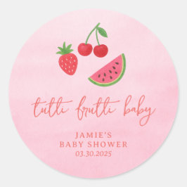Adesivo Redondo Tutti Frutti Baby Shower 