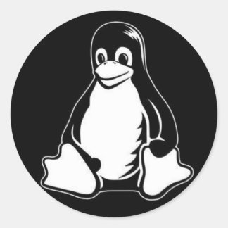 Adesivo Redondo Tux Black