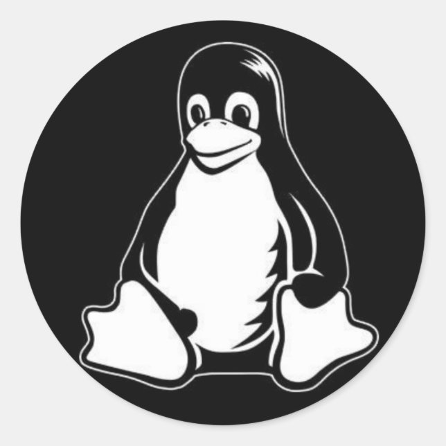 Adesivo Redondo Tux Black (Frente)