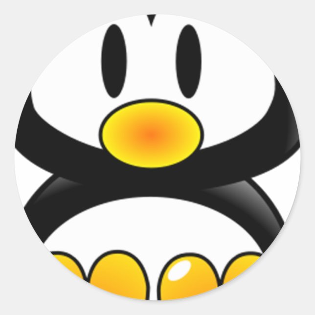 Adesivo Redondo tux de pinguim bebê (Frente)