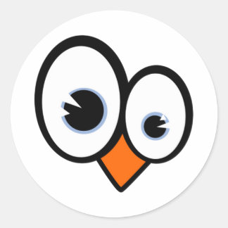 Adesivo Redondo Tux Eyes Linux Penguin Sticker