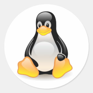 Adesivo Redondo Tux Linux Penguin Sticker
