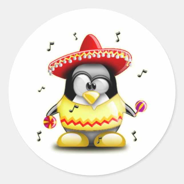Adesivo Redondo Tux mexicano (Frente)