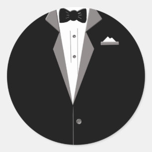 Adesivo Redondo Tuxedo Art
