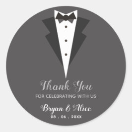 Adesivo Redondo Tuxedo Stickers (Padrinhos de casamento De Casamen