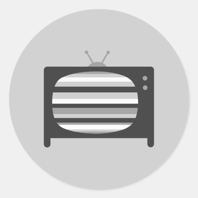 Adesivo Redondo TV retrô (Frente)