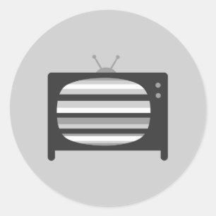 Adesivo Redondo TV retrô
