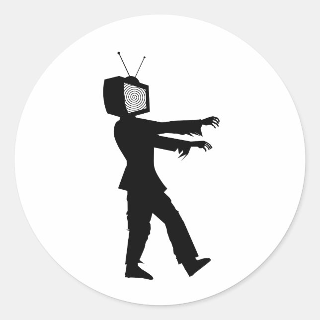 Adesivo Redondo TV Zombie (Frente)