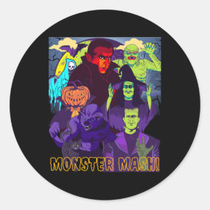 Adesivo Redondo Twear Tee's Monster Mash Halloween Figurume Mon