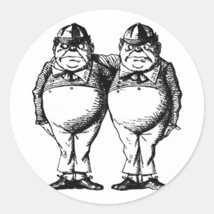 Adesivo Redondo Tweedle Dee e Tweedle Dum