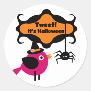 Adesivo Redondo Tweet Halloween T-shirts e presentes