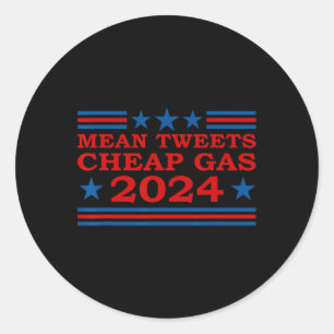Adesivo Redondo Tweets Barap Gas 2024 Funny Pro-trump Election