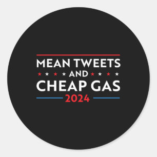 Adesivo Redondo Tweets E Gás Barato Engraçado 2024 Pro Trump Men M