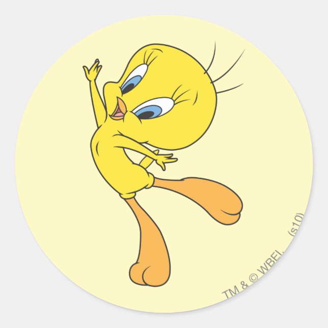 Adesivo Redondo TWEETY™ Consulte me voando (Frente)