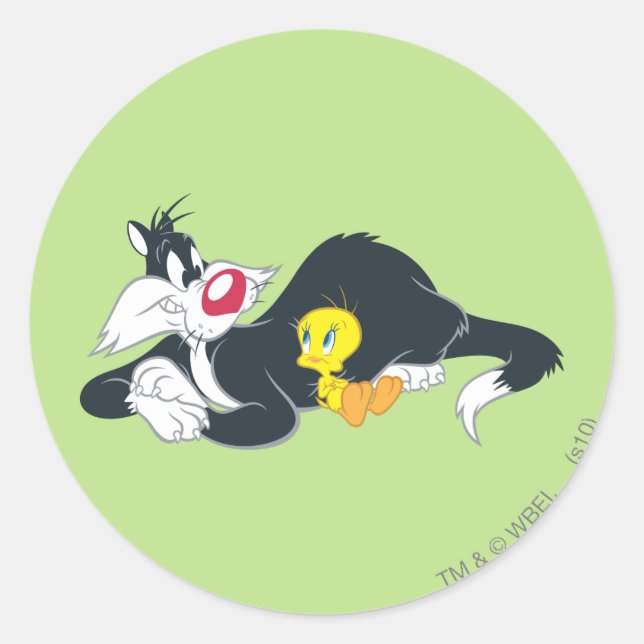 Adesivo Redondo TWEETY™ Em Ação 14 (Frente)