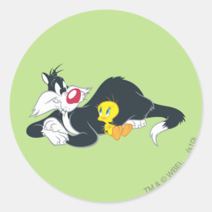 Adesivo Redondo TWEETY™ em Pose de Ação 14