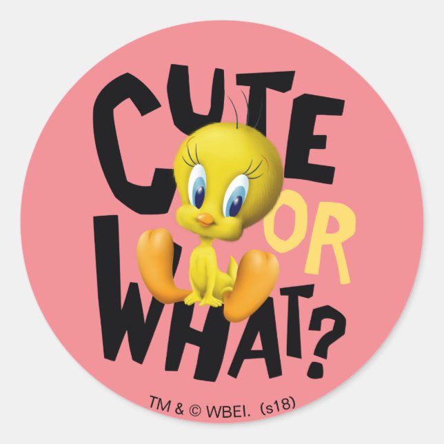 Adesivo Redondo TWEETY™ - Fofo ou não? (Frente)