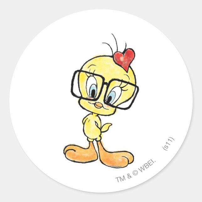 Adesivo Redondo TWEETY™ Nerd (Frente)