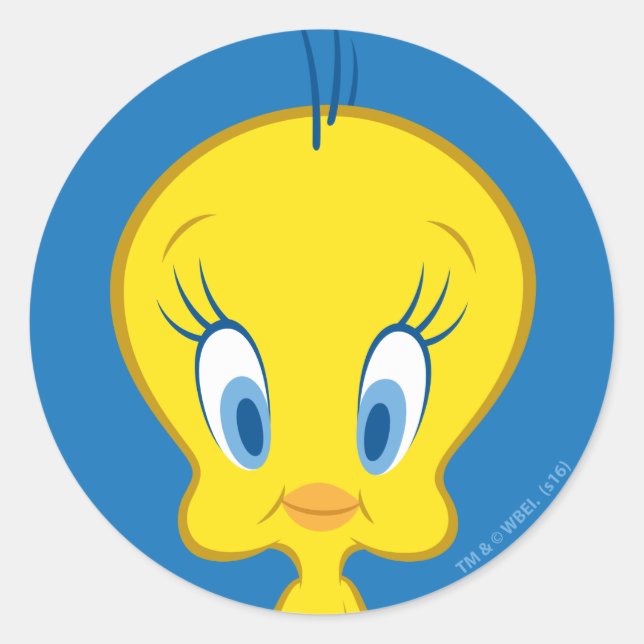 Adesivo Redondo TWEETY™ | Pássaro Pequeno Inocente (Frente)