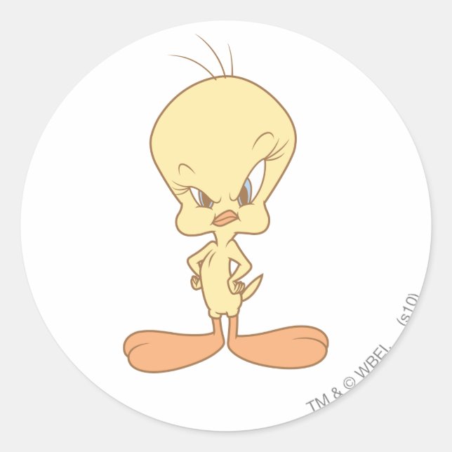 Adesivo Redondo TWEETY™ Zangado (Frente)