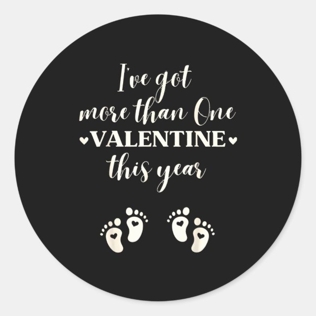 Adesivo Redondo Twin Pregnancy Announcement Gift For Pregnant Frie (Frente)