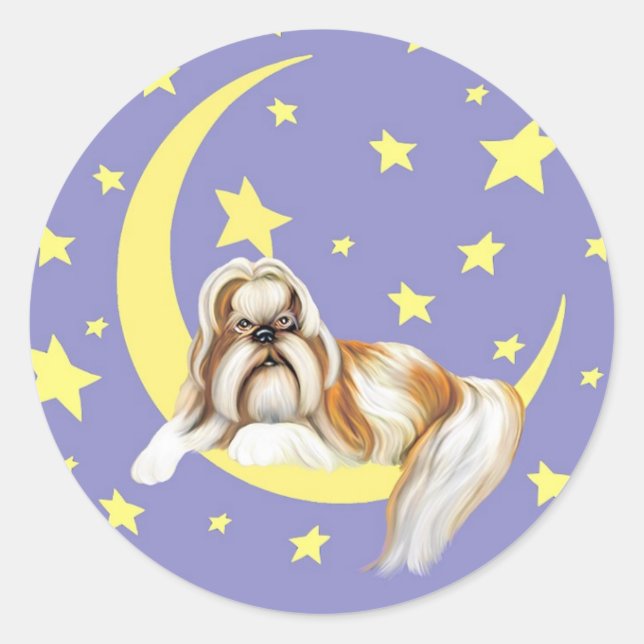 Adesivo Redondo Twinkle Shih Tzu (Frente)