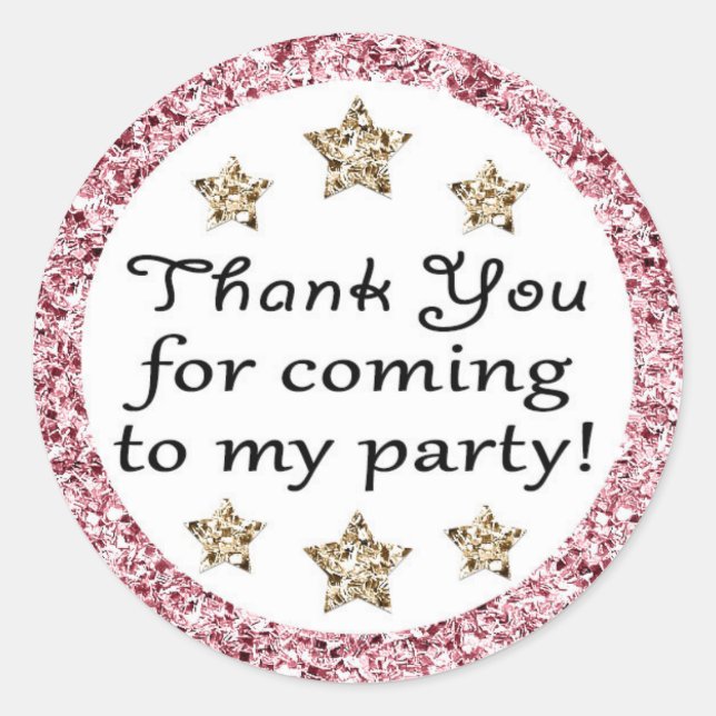 Adesivo Redondo Twinkle Twinkle Pequena Estrela Obrigado Stickers (Frente)